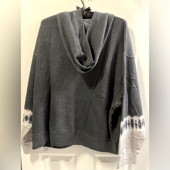 Victoria’s Secret PINK “Campus Charcoal Dip Dye” Tie-Dye Hooded Sweatshirt XXL - Picture 9 of 15
